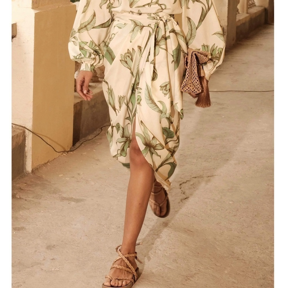 Johanna Ortiz Midi Wrap Floral Botanist Guide Skirt